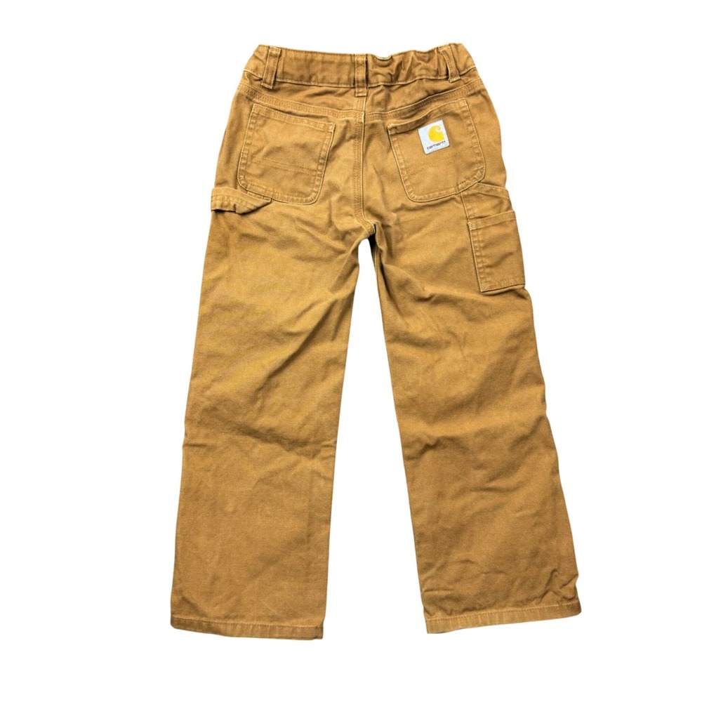 Carhartt Pants Kids Youth Boys 6 Tan Adjustable Elastic Waist Carpenter Canvas